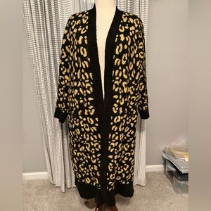 Torrid Animal Print Full Length Cardigan - Size 2